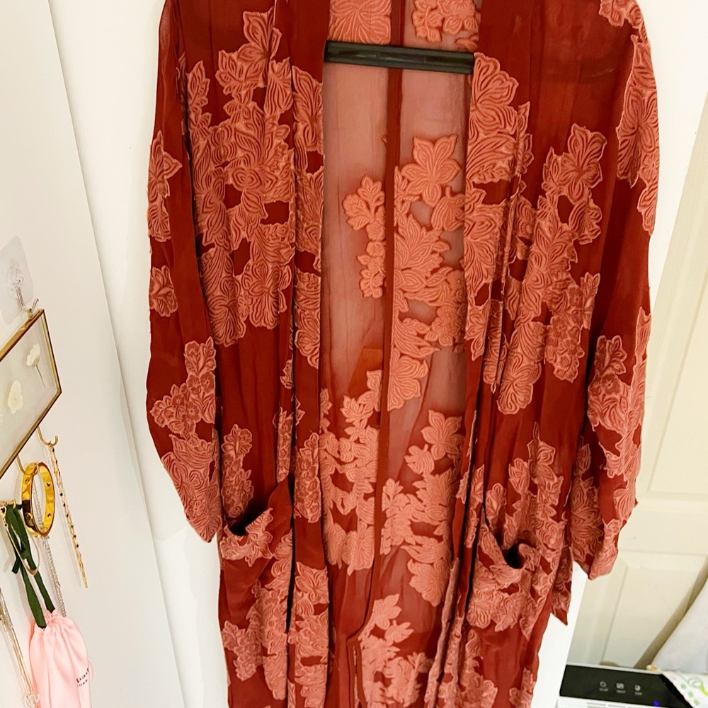 Wilfred Red Floral Robe Intimates Sleepwear